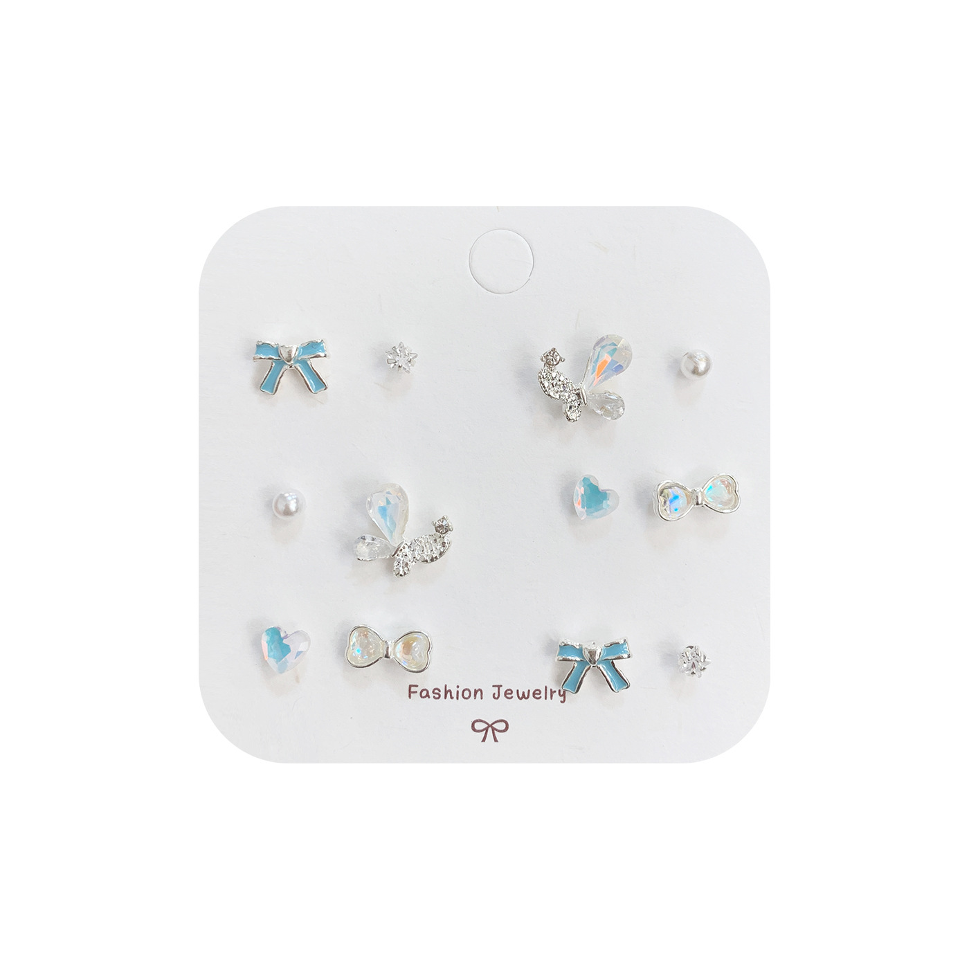 Summer's new Ocean Star stud earrings set for women's silver needles, light luxury, compact and high-end, super ethereal, sweet and versatile earrings Item Picture