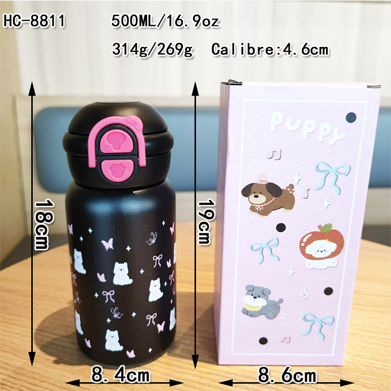 Wholesale and in-stock cute double-drinking children's water cups, stainless steel insulated cups, bouncy and portable, high appearance level straw gift cups Application Scenario