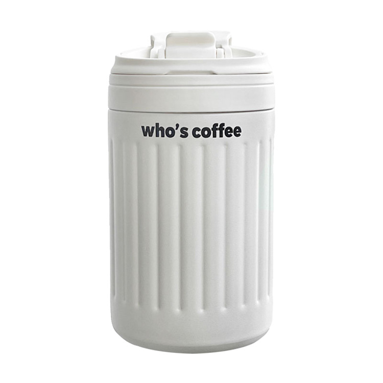 New minimalist insulated cup, portable double drinking cup, straw cup, high appearance level for girls, portable coffee cup with vertical stripes Item Picture