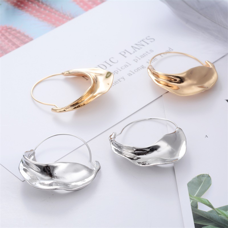 European and American creative new irregular earrings, alloy flower basket exaggerated earrings, ins influencer style earrings factory direct sales details Picture