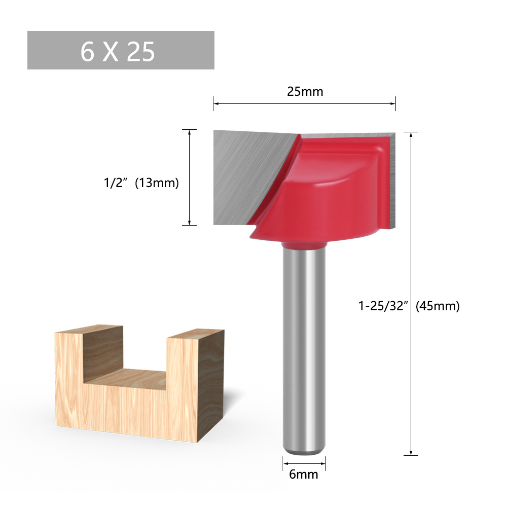 6 clear bottom knives, woodworking milling cutters, slotting tools, engraving machines, CNC tools, red flat-bottomed knives, tungsten steel alloy sheets undefined