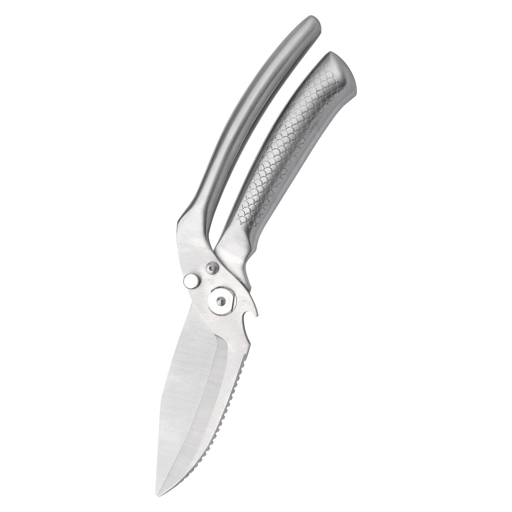 Lin Tai's multi-functional kitchen scissors are made of all-steel and detachable stainless steel. They are large scissors for cutting fish scales and opening bottle caps Item Picture