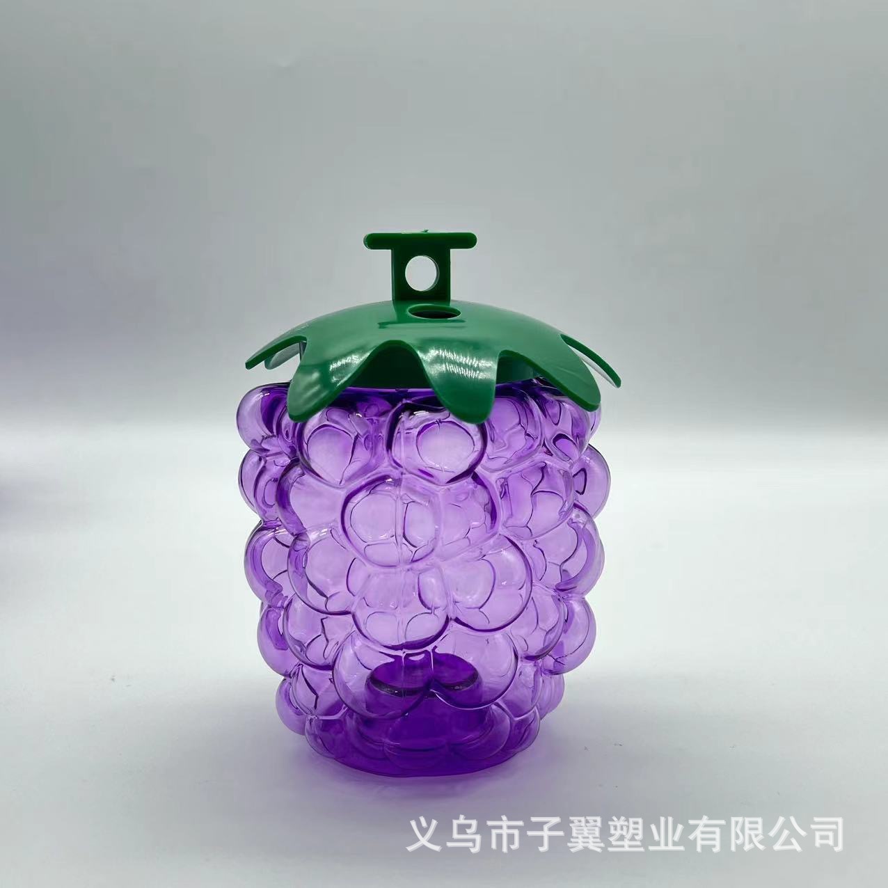 Creative new product factory direct sales: Transparent purple grape straw cups, disposable plastic juice drink cups, batch Specification drawing