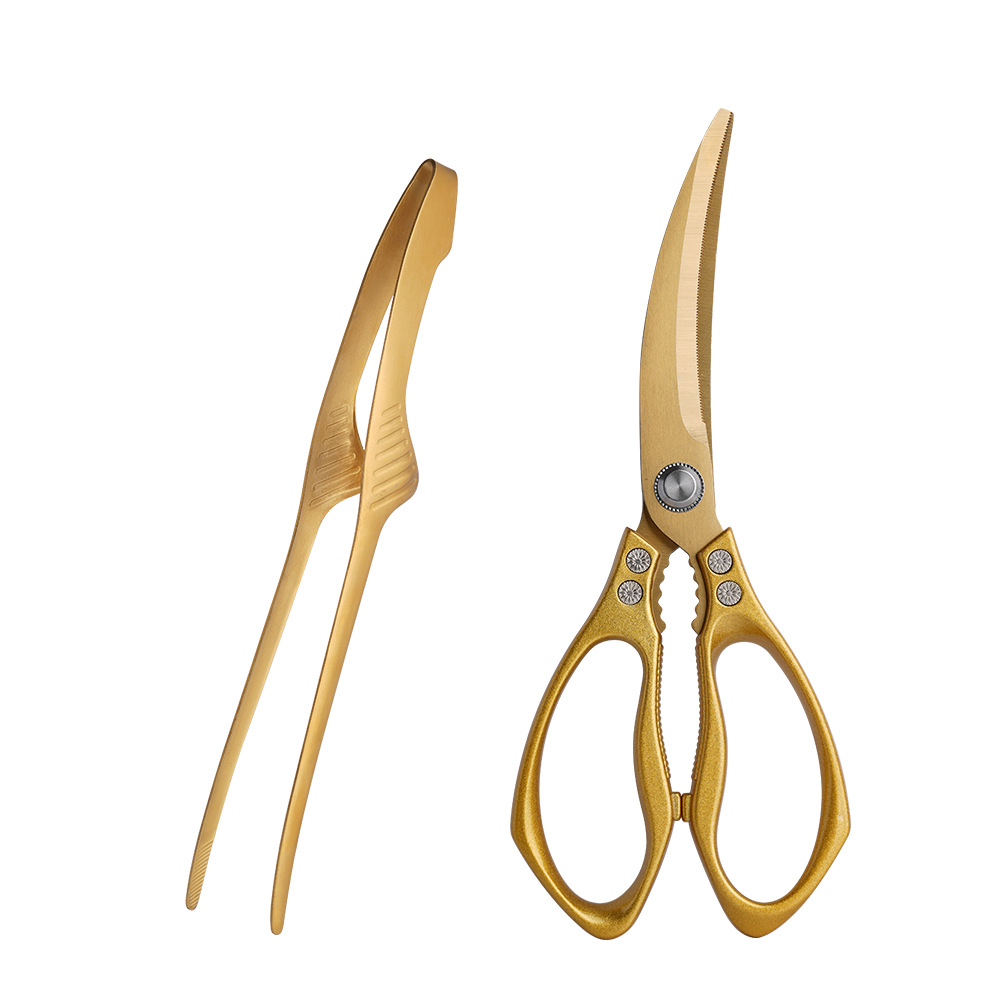 Multi-functional Korean-style barbecue scissors, lengthened and thickened stainless steel kitchen scissors, chicken and steak scissors, special scissors for barbecue Application Scenario