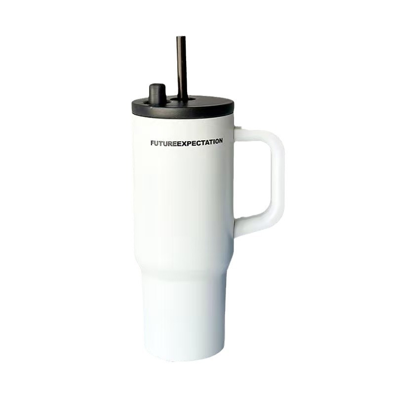 Cross-border stainless steel ice cup, large-capacity outdoor car straw insulated cup, convenient couple cold and heat preservation water cup Item Picture