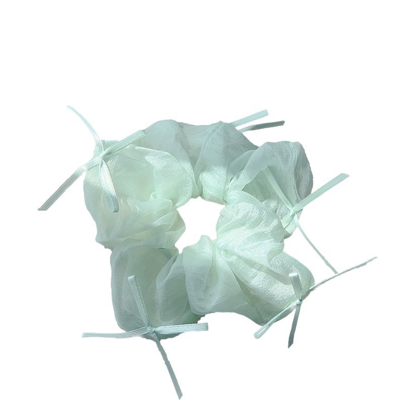 A fresh and simple cream puff, bow tie, large intestine hair band, high appearance level, simple candy-colored women's ponytail tie, and leather band accessory Item Picture