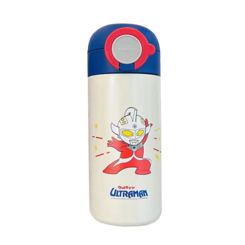 Ultraman co-branded insulated cups, genuine boys' and children's straw cups, join hands to enhance the appearance level of stainless steel cups Item Picture