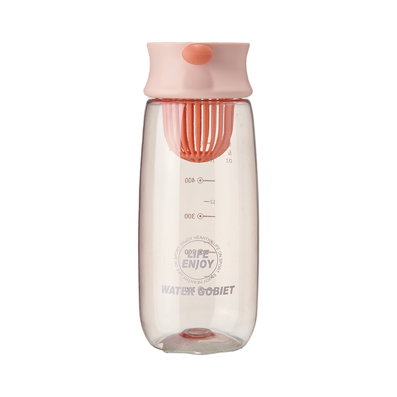 Travel water cup for female students, covered outdoor tea tray with a handle, portable plastic cup, anti-drop, disposable cup, durable to drop Item Picture