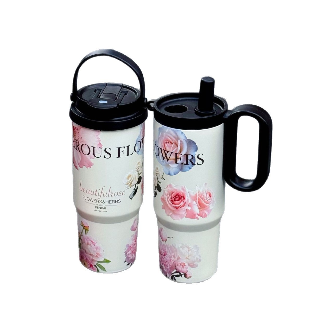 Straws insulated cup for girls, high appearance level, 2025 new light luxury water cup, large-capacity coffee cup for carrying out Item Picture