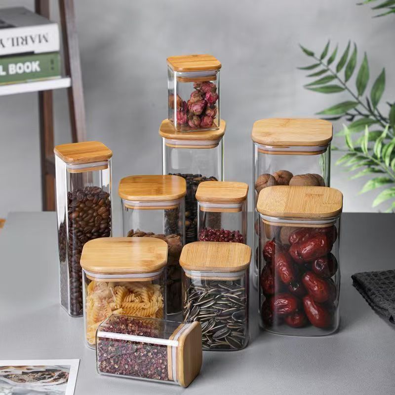Kitchen seasoning jar, spice storage box, glass sealed jar, household kitchen sealed jar, small seasoning bottle combination details Picture