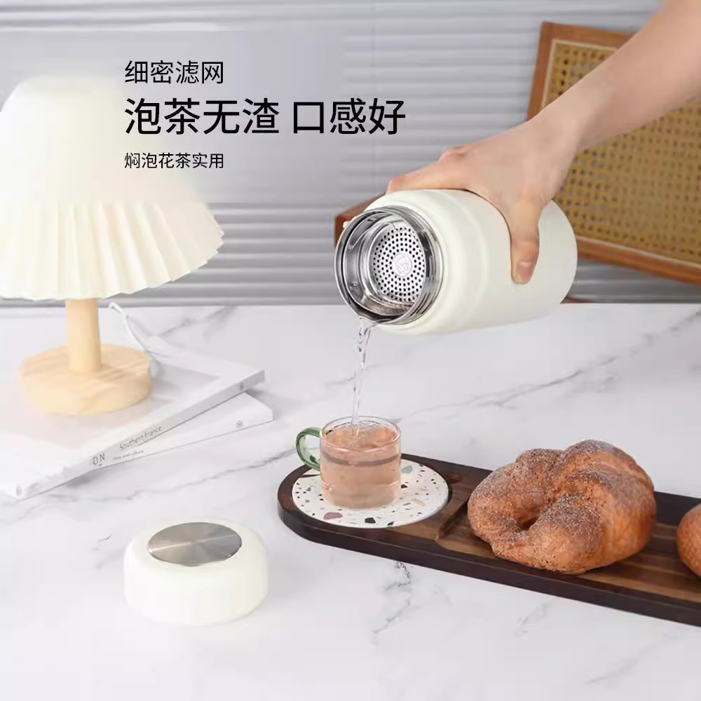 Simple insulated cup, large-capacity water cup, girls' high school appearance level, student portable tea and water separation stainless steel cup Specification drawing