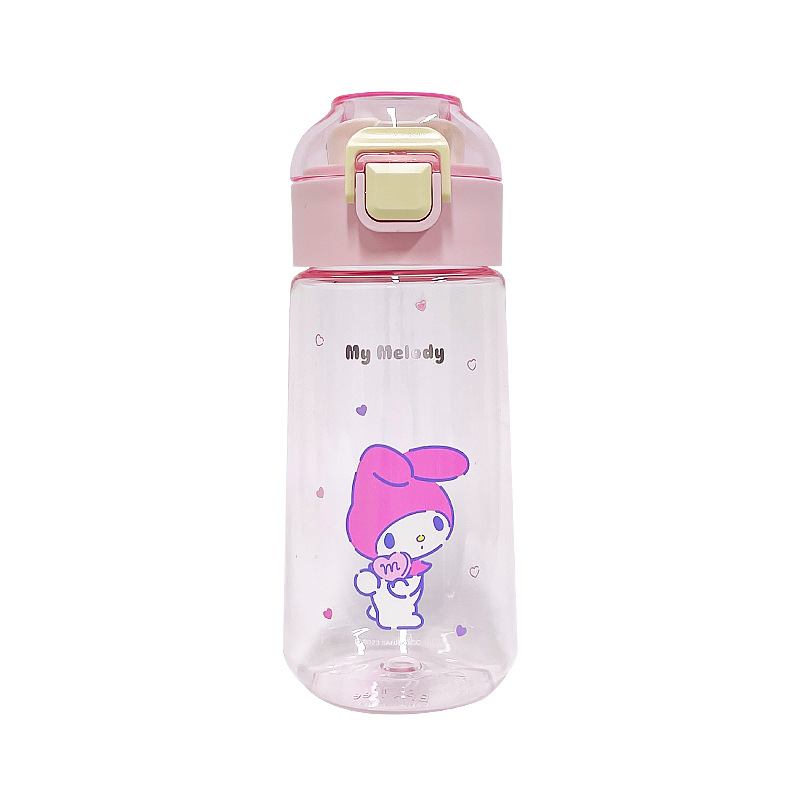 Officially authorized Sanrio plastic cup, high appearance level cartoon water cup, convenient handle student cup, pop-up lid direct drinking cup Item Picture