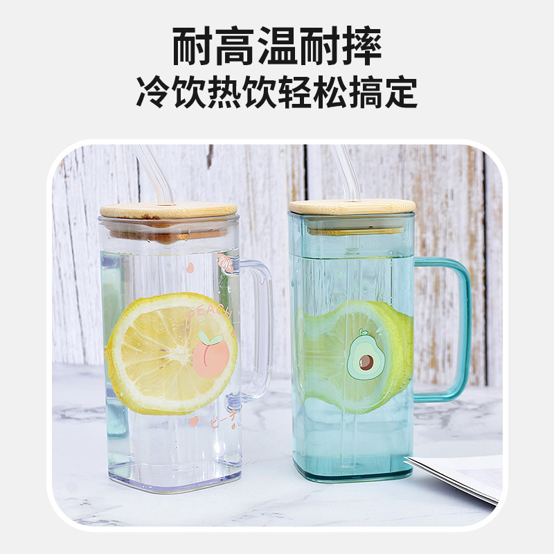 New InS-style fashionable straw cup, high appearance level, girls' office tea cup, heat-resistant and shock-resistant plastic water cup Application Scenario