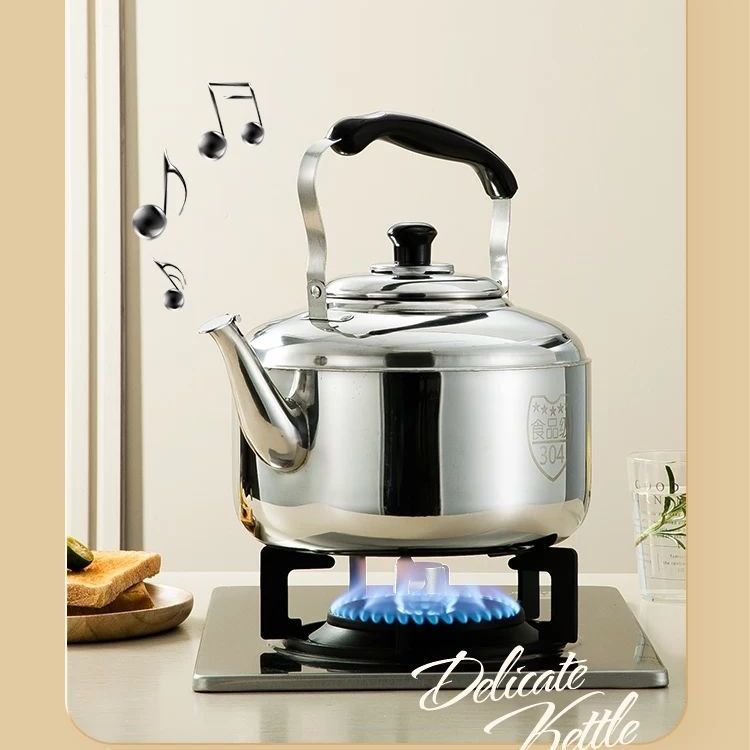 304 stainless steel kettle, whistling, household wood-fired kettle for boiling water, induction cooker, gas stove, old-fashioned kettle details Picture
