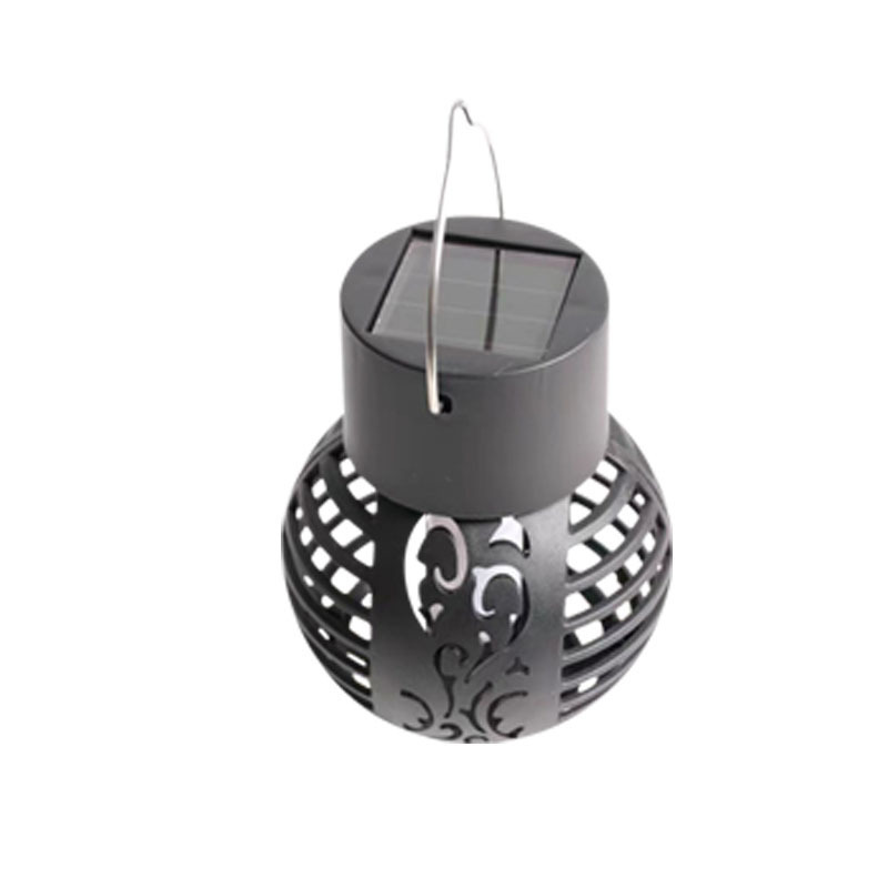 Solar flame ball chandelier, simulation 6LED flame lamp, outdoor waterproof garden decorative chandelier, courtyard atmosphere light Item Picture