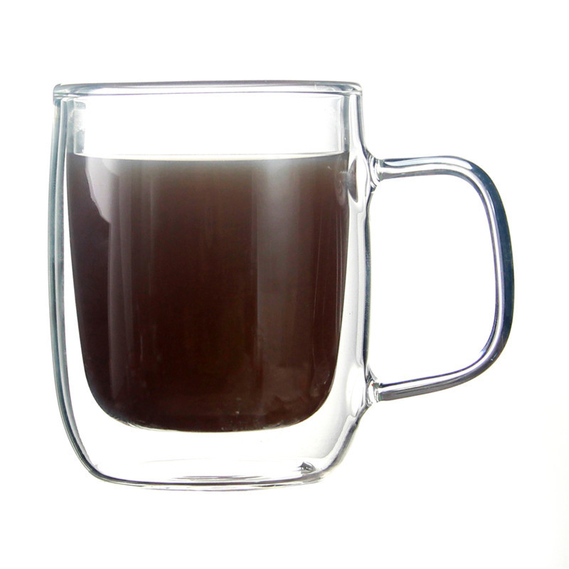 Customized wholesale transparent glass tea cups with handles, glass mugs, coffee cups, juice cups, cup handles, large capacity Item Picture