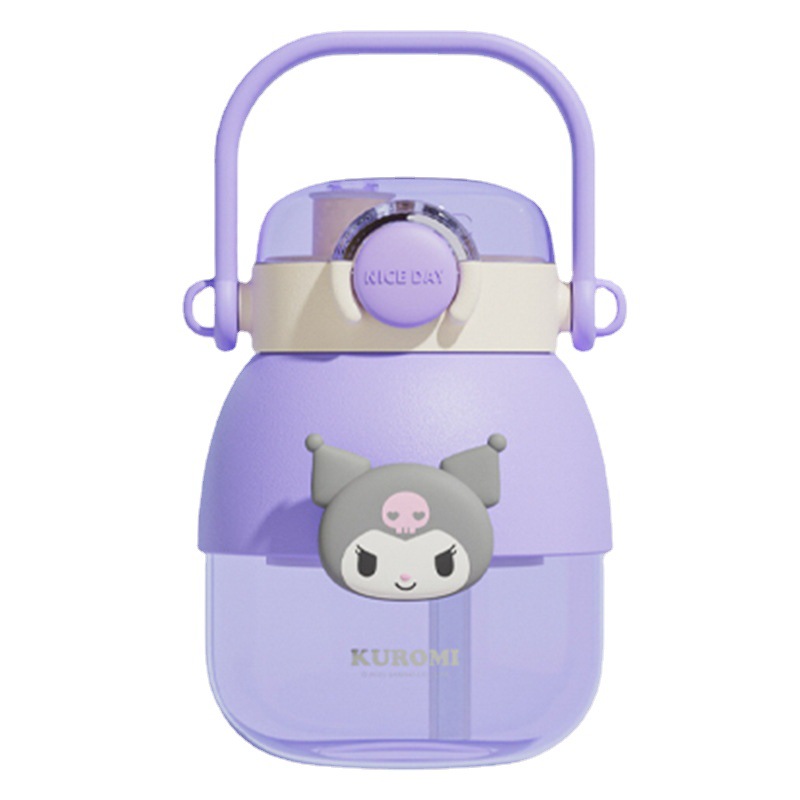 The popular large-capacity water cup for girls with a high level of appearance, the tritan large-bellied cup, and the Sanrio collaboration children's straw cup Item Picture