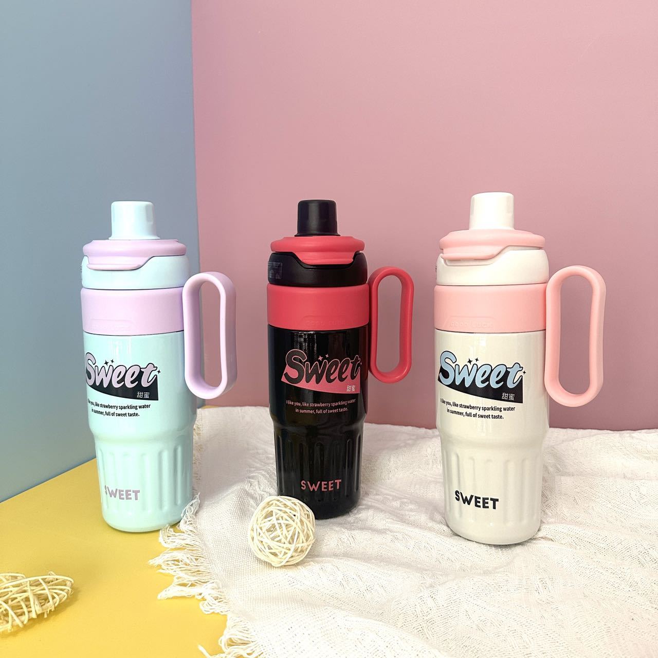 New popular Ice King insulated cup, large-capacity 316 stainless steel direct drinking straw cup, office and car available for wholesale Specification drawing