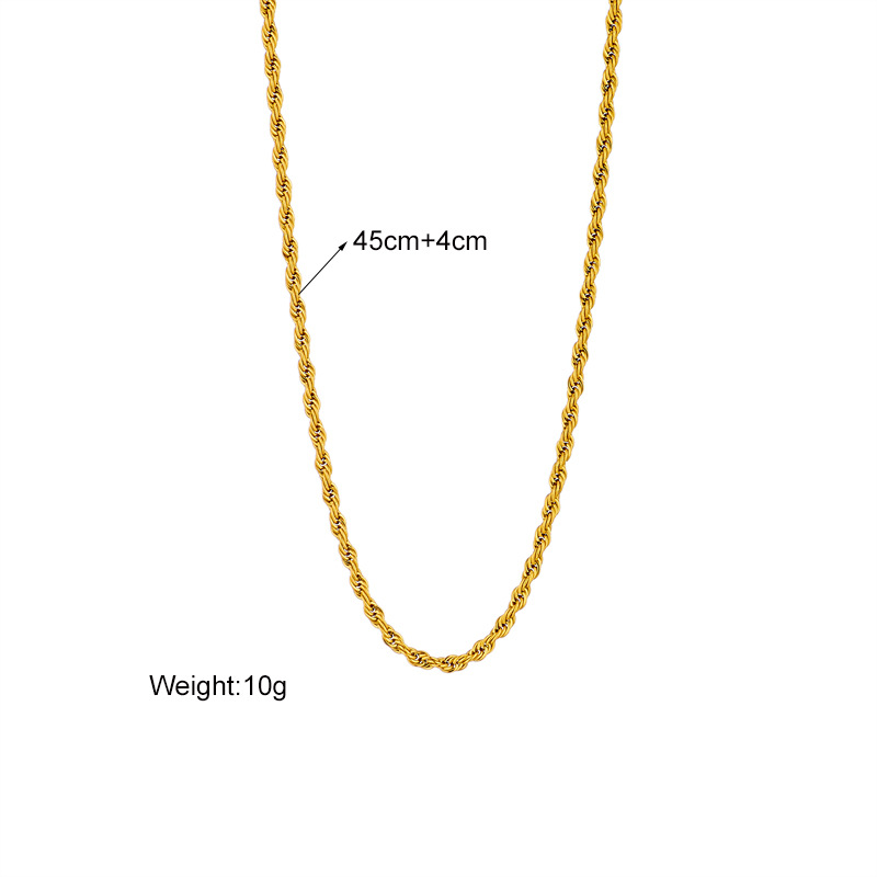 A cross-border fashionable, simple and niche design gold collarbone chain titanium steel twist bare chain jewelry necklace from Europe and America Application Scenario