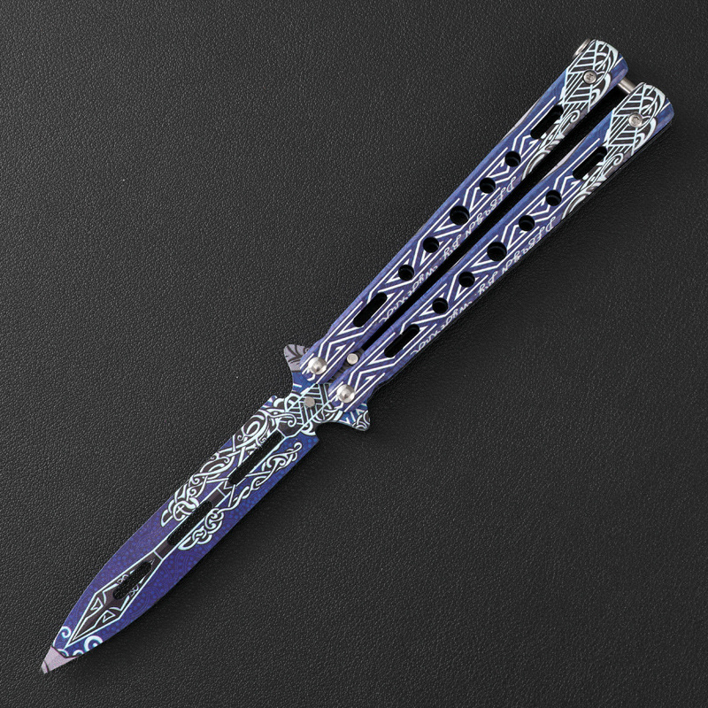 Butterfly Blade CSGO Butterfly Blade, unedged all-steel Butterfly Blade, Swing blade, folding blade, Butterfly Blade trainer, practice blade undefined
