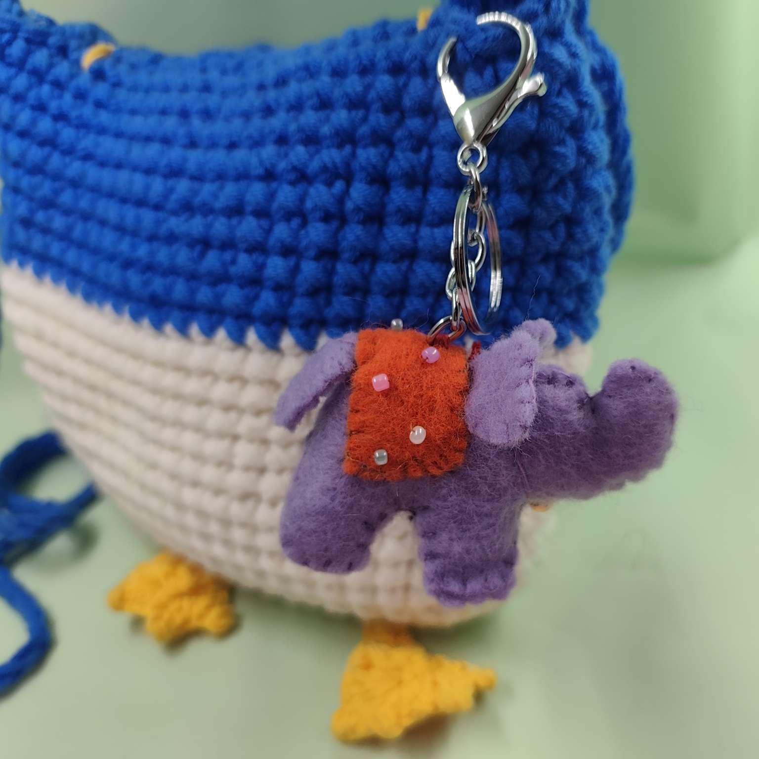 羊毛毡小象包包挂件饰品手机挂件详情图10