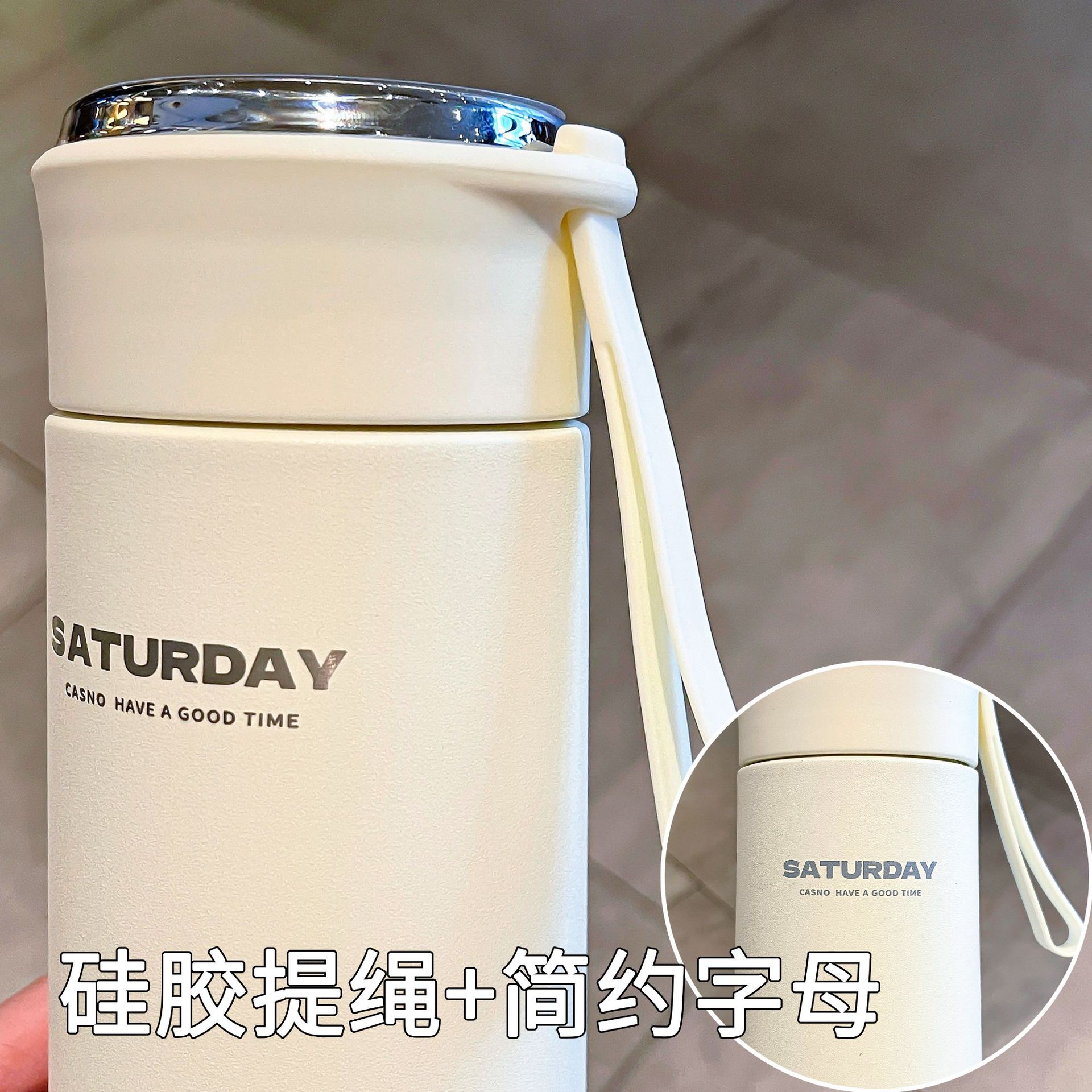 The new simple straight tube insulated cup is a solid-color smart cup that is convenient to carry. It is a household cup with a handle and comes with a tea strager Specification drawing