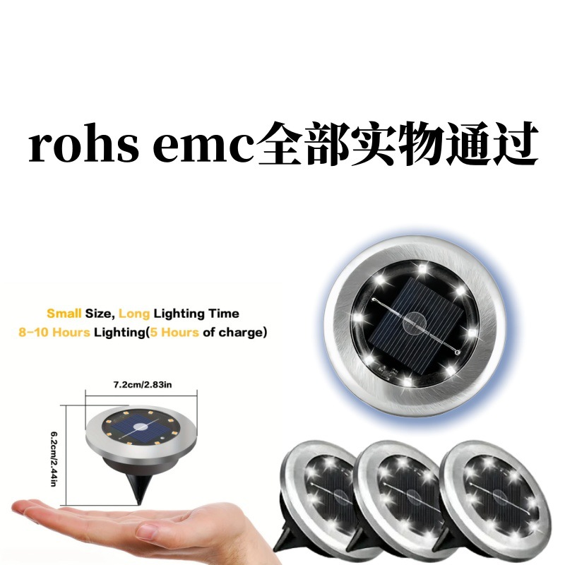 Outdoor solar-powered courtyard stainless steel buried lights, courtyard lawn lights, road and garden ground plug-in lights full figure