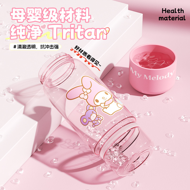 The genuine Sanrio tritan children's plastic cup is cute, cartoonish, and has a high level of appearance. It is a portable water cup for girls Application Scenario