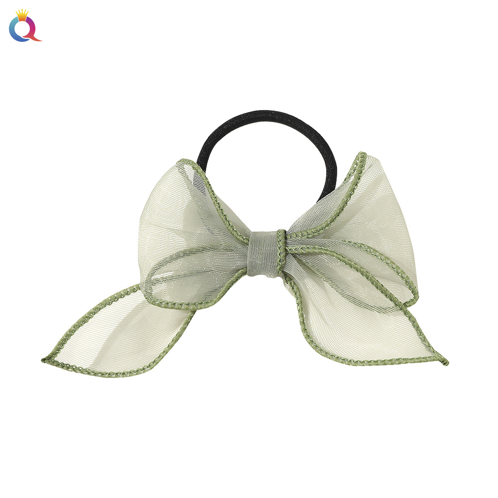 Qiyue Dreamy and hazy gauze bow hair clip, top clip forest-style hair rope, super ethereal French hair band, popular hair accessory for women Item Picture