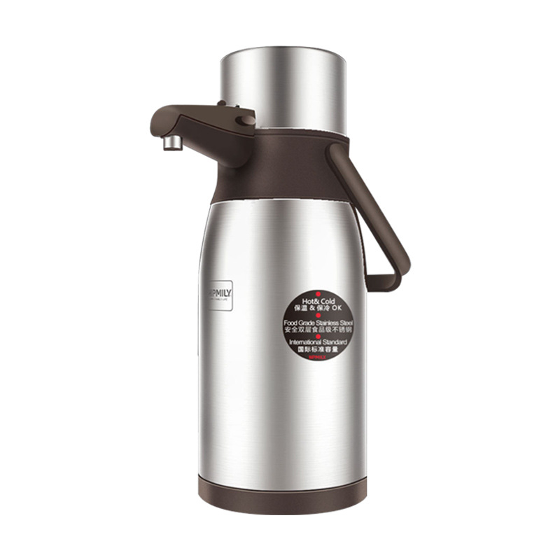 Zhujia Pneumatic thermos Flask, double-layer stainless steel press-type thermos flask, thermos flask, hot water bottle SSP30L Item Picture