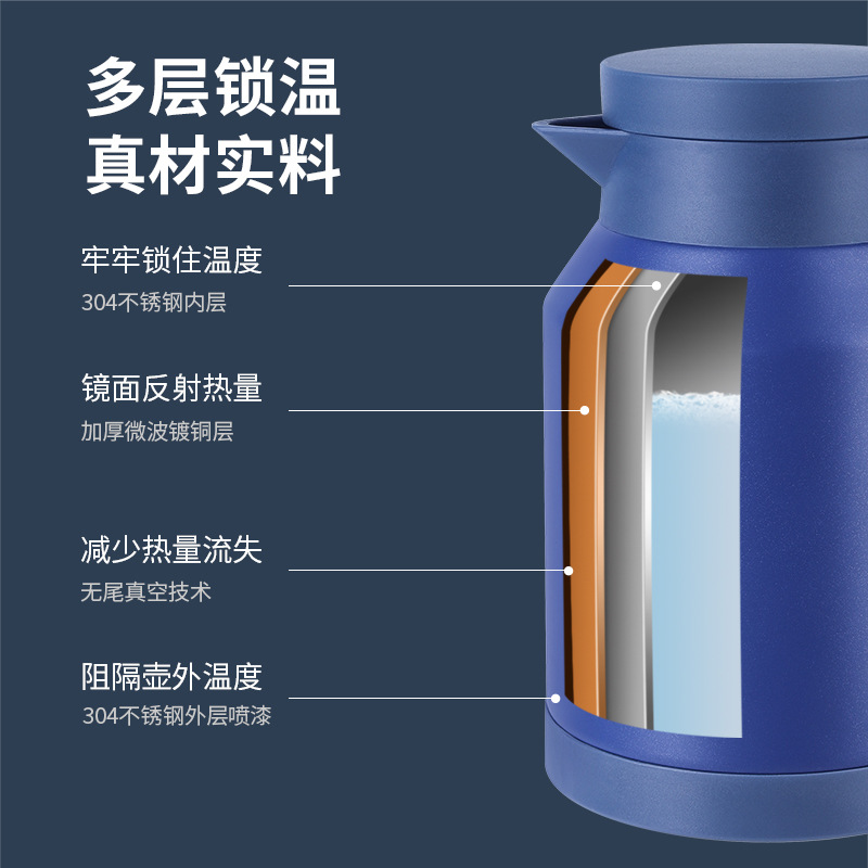 Thermos cups, household and office large-capacity hot water kettles, cross-border stainless steel restaurant thermos kettles, thermos kettles for stewing tea details Picture