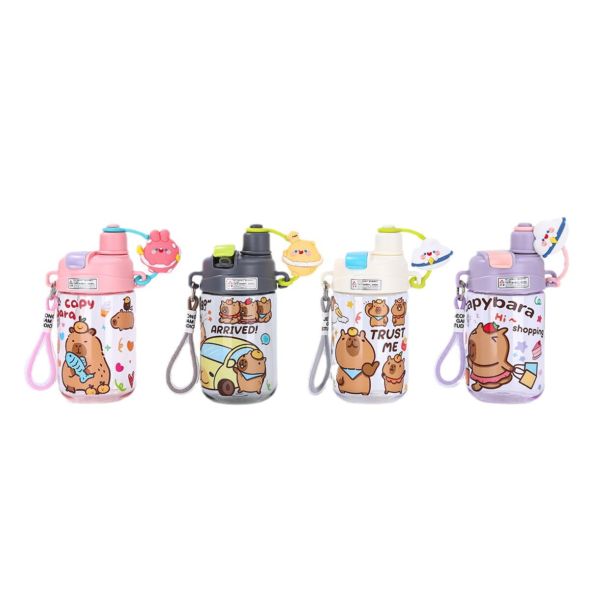 The new Capibara cartoon plastic cup large-capacity leak-proof children's water bottle comes with a drawstring straw cup for wholesale Application Scenario