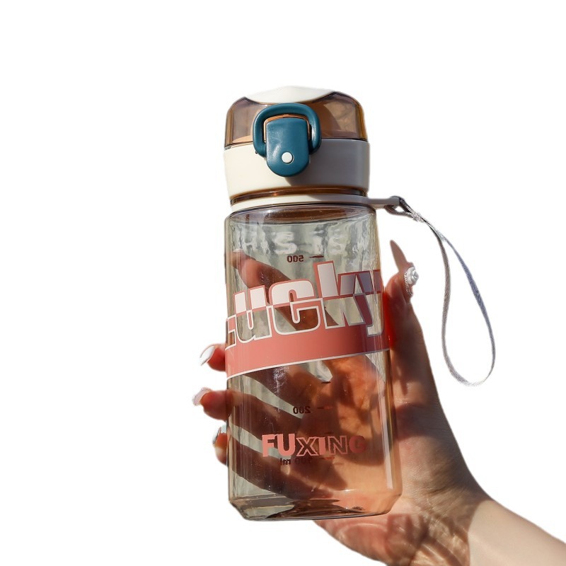 Cute student cup, simple and portable, disposable cup, direct drinking space cup, anti-drop and leak-proof plastic cup, water bottle Item Picture