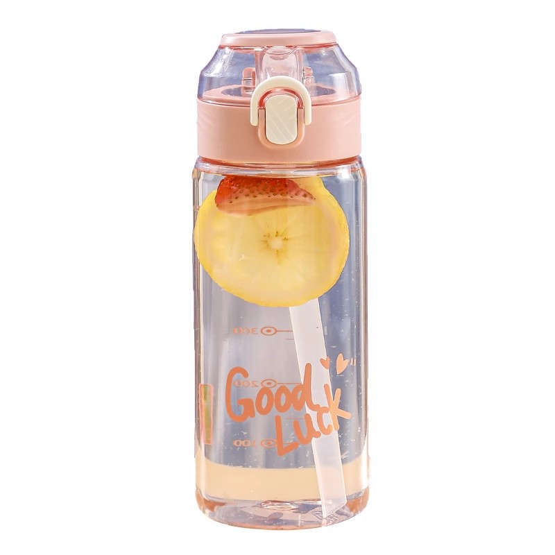 Personalized bouncing straw casual cup, simple large-capacity, portable and durable plastic cup for male and female students, student water cup Item Picture