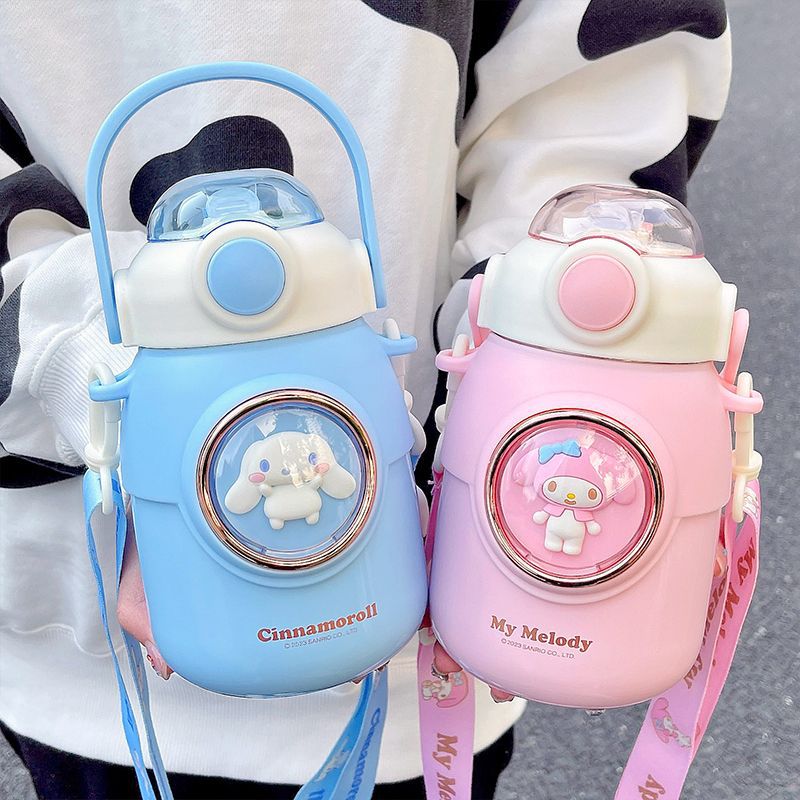Sanrio insulated cup, genuine Kuromi cartoon water bottle, portable for children, high appearance level, super cute stainless steel cup full figure