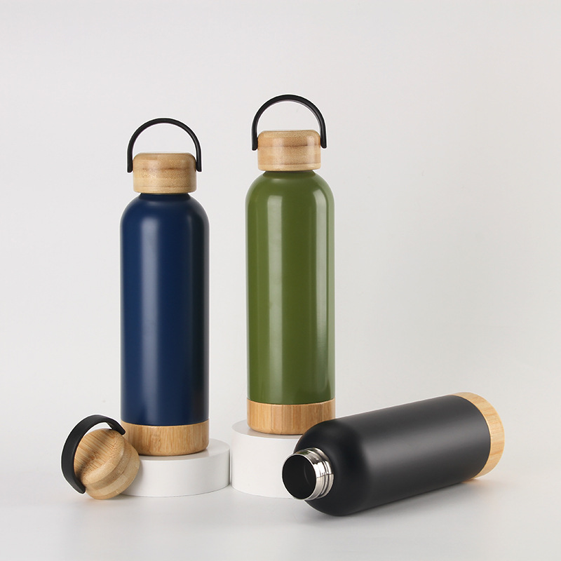 New bamboo-cap sports bottle, bamboo-bottom sports water bottle, bamboo-cap small-mouth sports bottle, stainless steel vacuum insulated cup Application Scenario