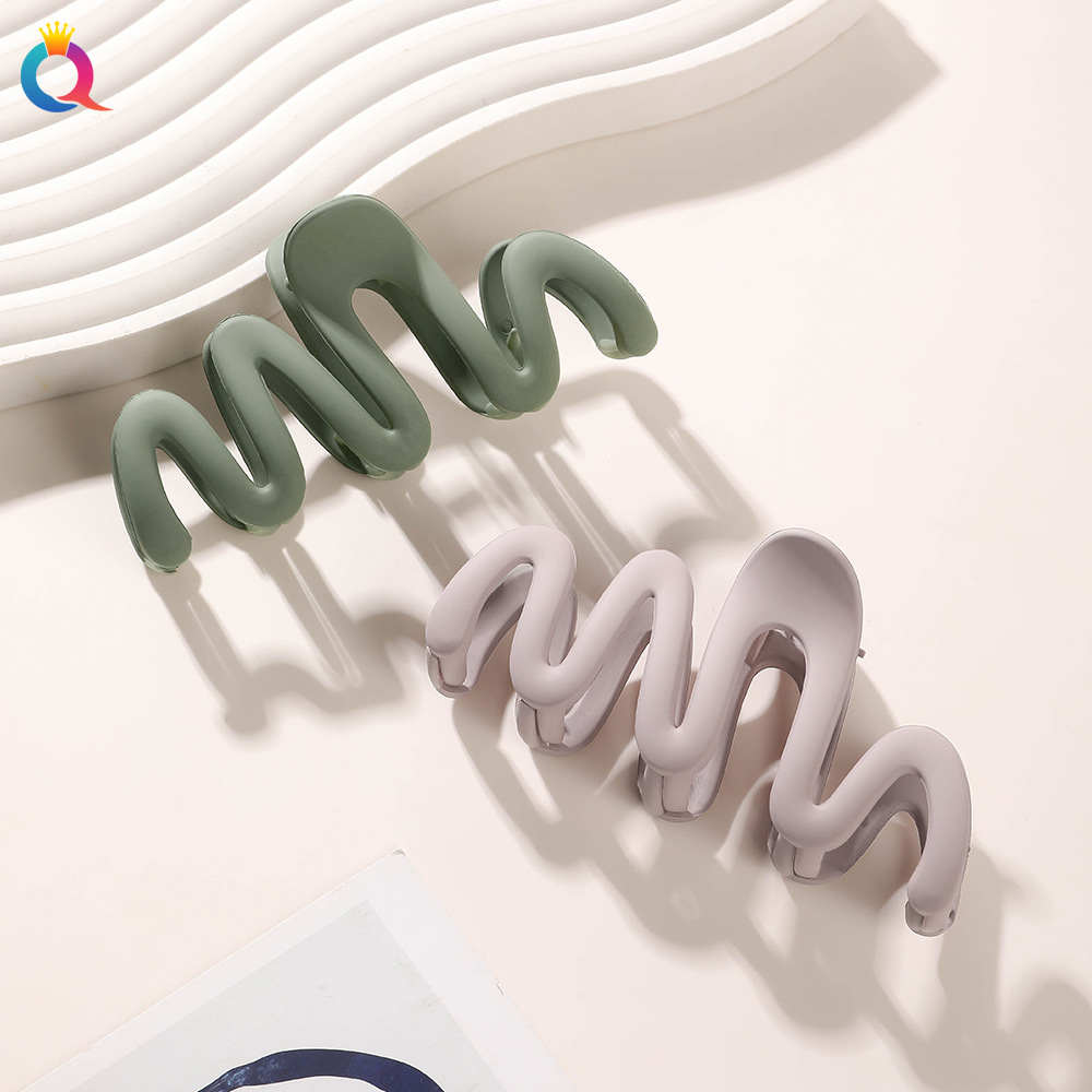 Qiyue matte high-end style hair clip, children's wave hair clip, shark clip, back of the head, updo hair clip, hair accessory and headwear wholesale Specification drawing