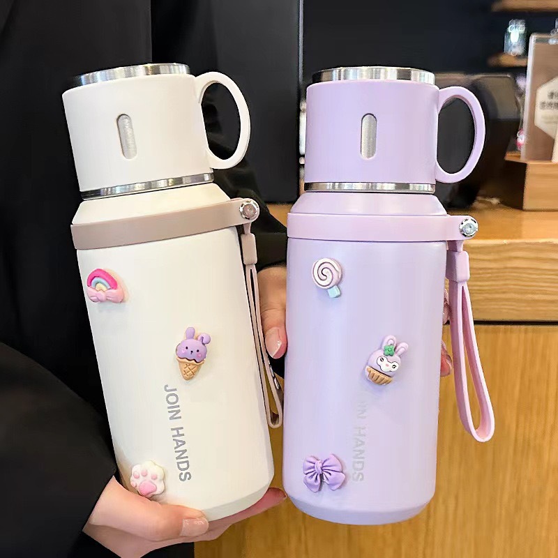 New 2024 children's insulated cup, large-capacity water cup for both men and women, high appearance level, portable 316 stainless steel insulated cup full figure