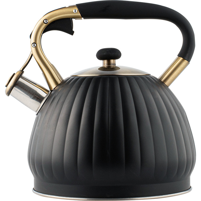 Black pumpkin-shaped whistling kettle from Shopee Amazon cross-border kitchenware wholesale, new whistling kettle 3.5L Application Scenario