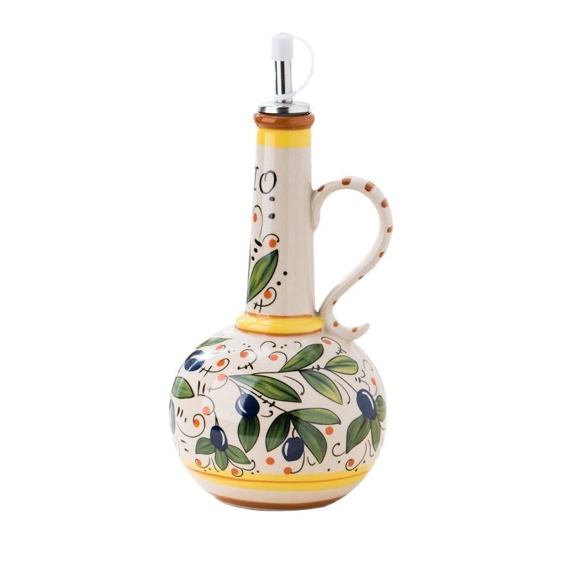 Export to Italy underglaze painted ceramic bottles, olive oil bottles, oil and vinegar bottles, kitchen seasoning bottles, drainage bottles, and other iron bottles Item Picture