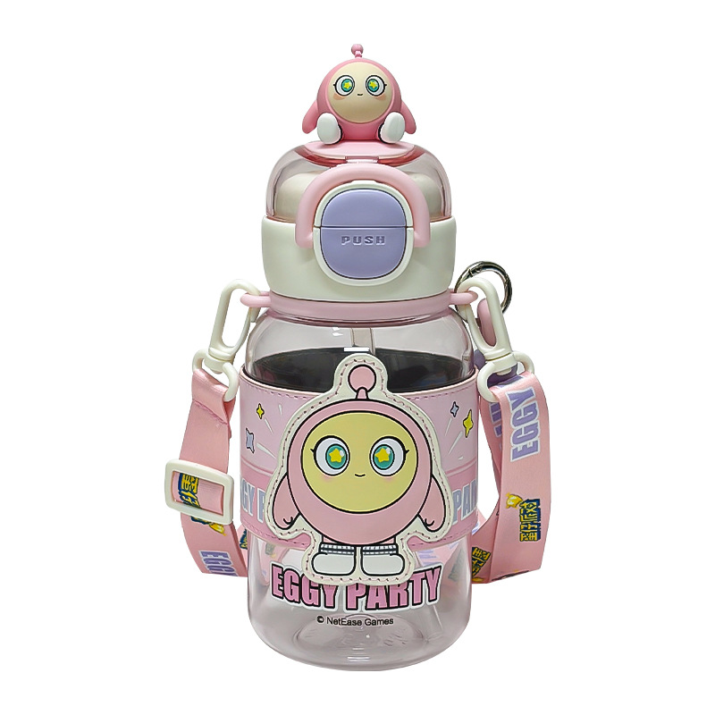Danzai Party officially authorized children's water cups, creative male and female student large-capacity straw cups, convenient plastic cups Item Picture