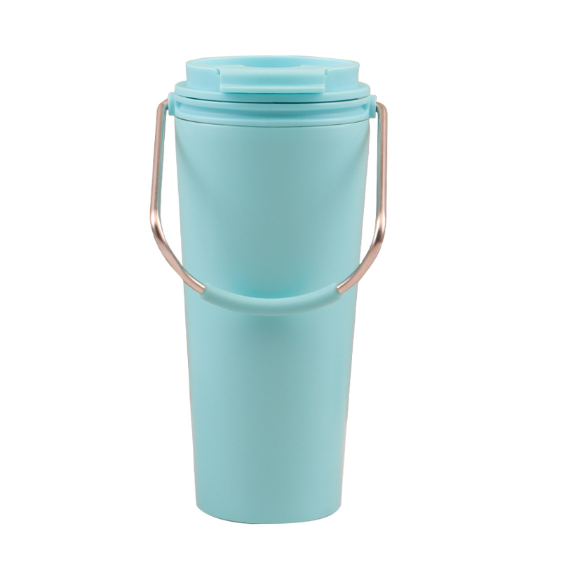 Cross-border 304 stainless steel double-layer straw car cup, large-capacity portable sports car ice cup, outdoor Item Picture