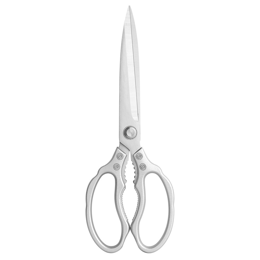 Extended barbecue scissors, stainless steel kitchen household bone-cutting and fish-killing multi-functional thickened anti-scald and anti-rust large scissors Item Picture