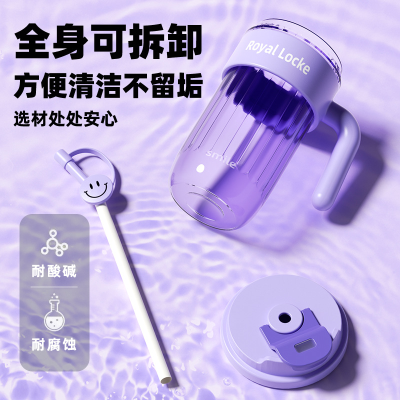 Summer new large-capacity straw double drinking cup, portable water bottle with high appearance level for children and girls, student drinking cup Specification drawing