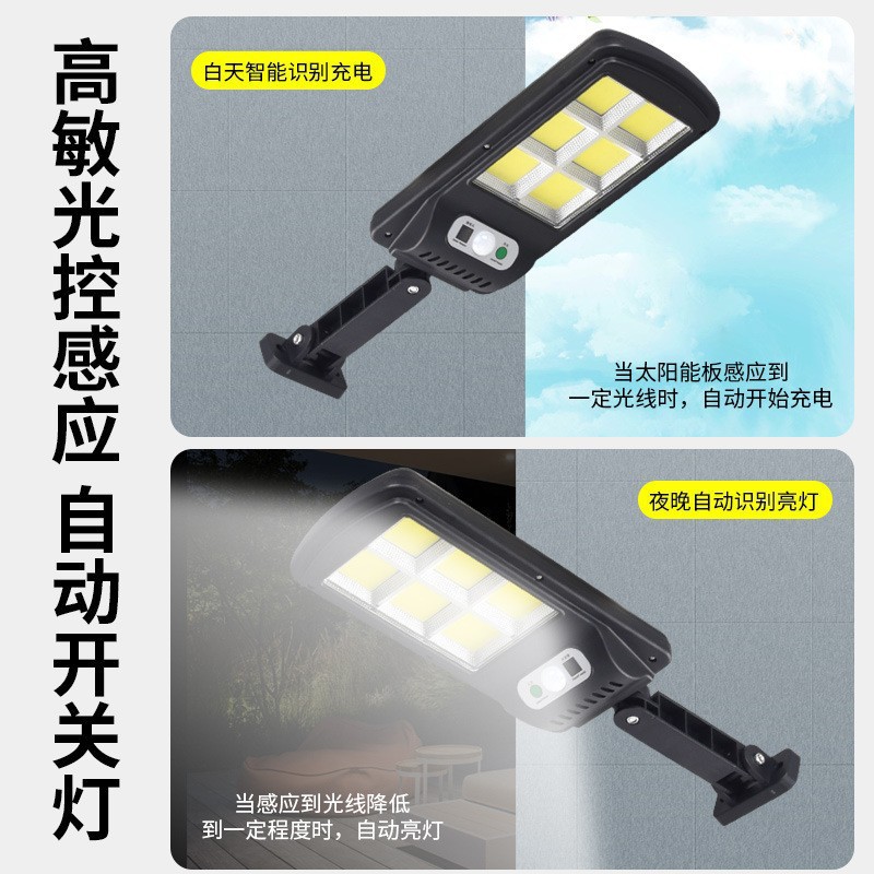 Solar street lamps, cob strong light, bright courtyard with remote control sensor, outdoor lighting lamps, wall lamps, small solar lamps Application Scenario