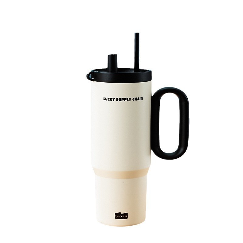 Light luxury twilight insulated cup, large-capacity 316 stainless steel straw cup, home car ice cup, high-end cup Item Picture