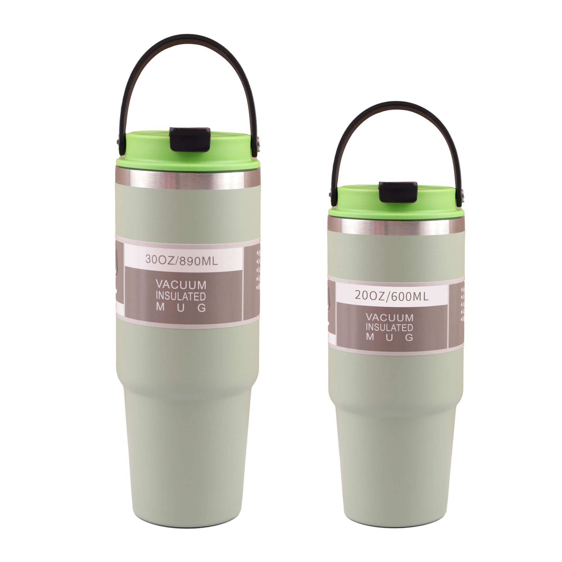 Customized cross-border 304 stainless steel silicone handle double-drinking car cup, giant large-capacity portable car cup Item Picture