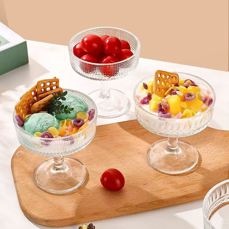 Internet-famous ice cream glass cups with high appearance standards, Ins-style yogurt cups, creative high-legged ice cream pudding cups, and dessert cups Specification drawing