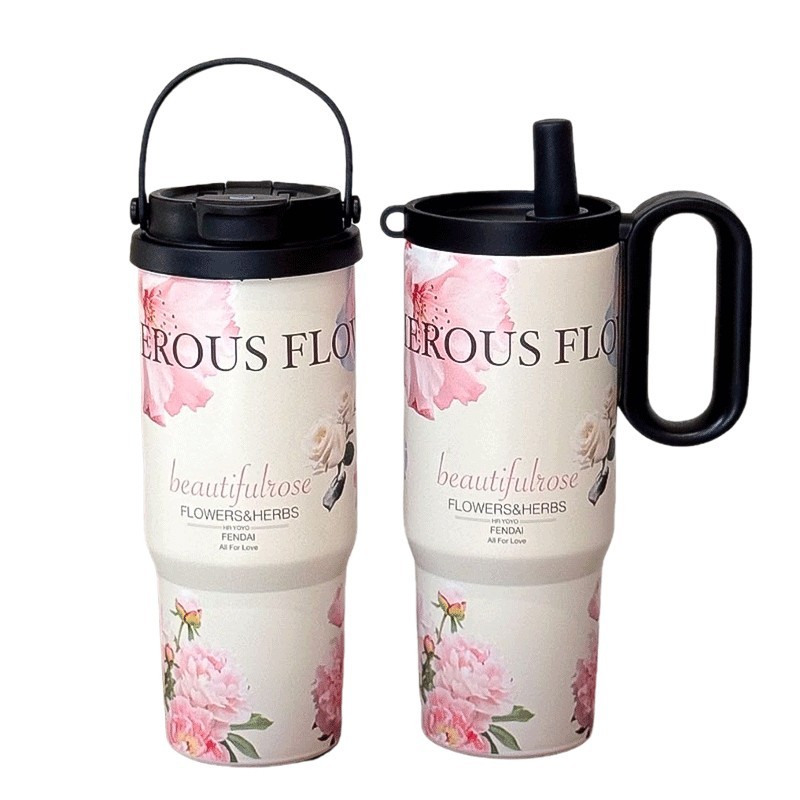 316 stainless steel vacuum stainless steel insulated cup, high appearance level, large capacity double-drinking ice cup, outdoor portable water cup Item Picture