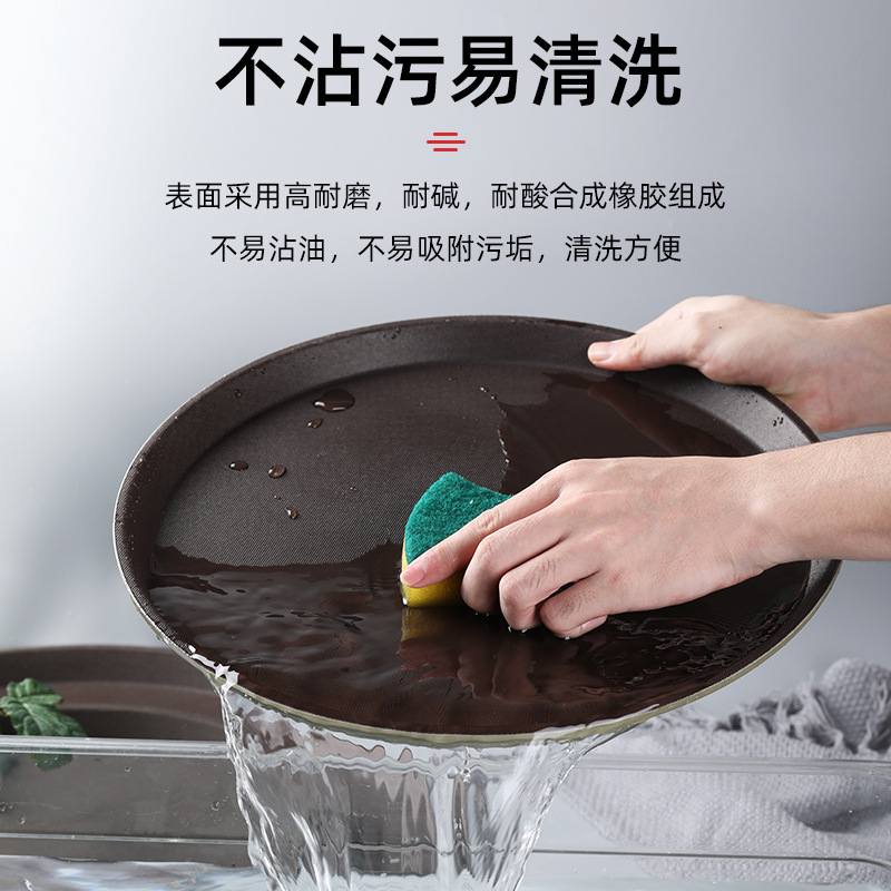 Anti-slip plastic trays are rectangular and round, specifically designed for tea, bars, KTVS, restaurants, hotel supplies, tableware, serving dishes, and commercial use Application Scenario